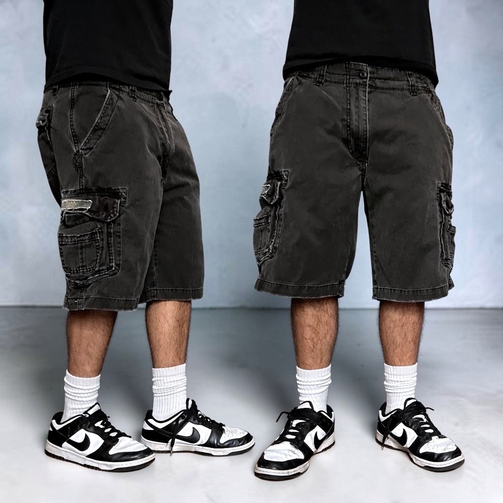 Unionbay Cargo Shorts Faded Black Baggy Skater Y2K Vintage Size 36